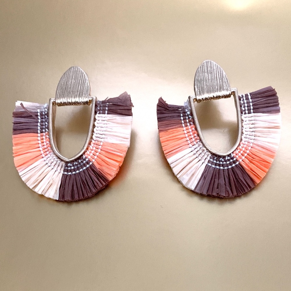 NEW Raffia Multi-colored Earrings NEW